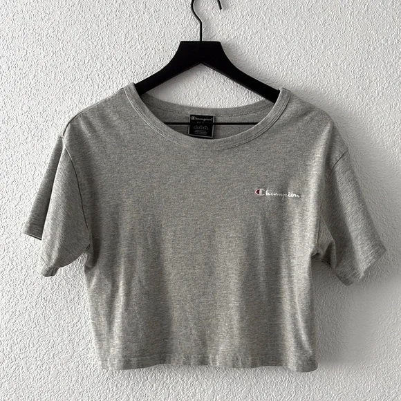 Champion Gray Cropped T-Shirt - S - Picture 1 of 5